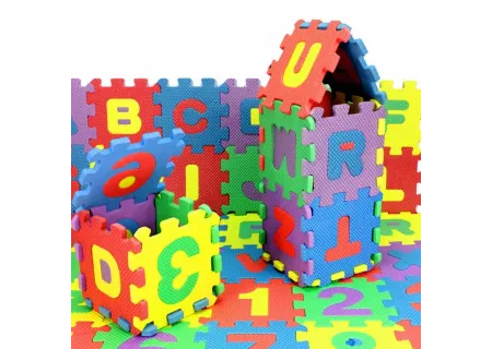 Educational Eva Foam Mat – 10pce Letters and Numbers Puzzle Tiles
