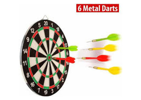 Dart Board Set - 15 Inch Board with Darts