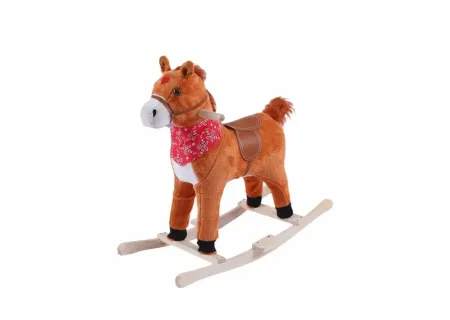 Rocking Horse Light and Dark Brown - Classic Ride-On Toy for Kid
