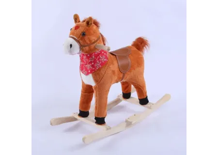 Rocking Horse Light and Dark Brown - Classic Ride-On Toy for Kid