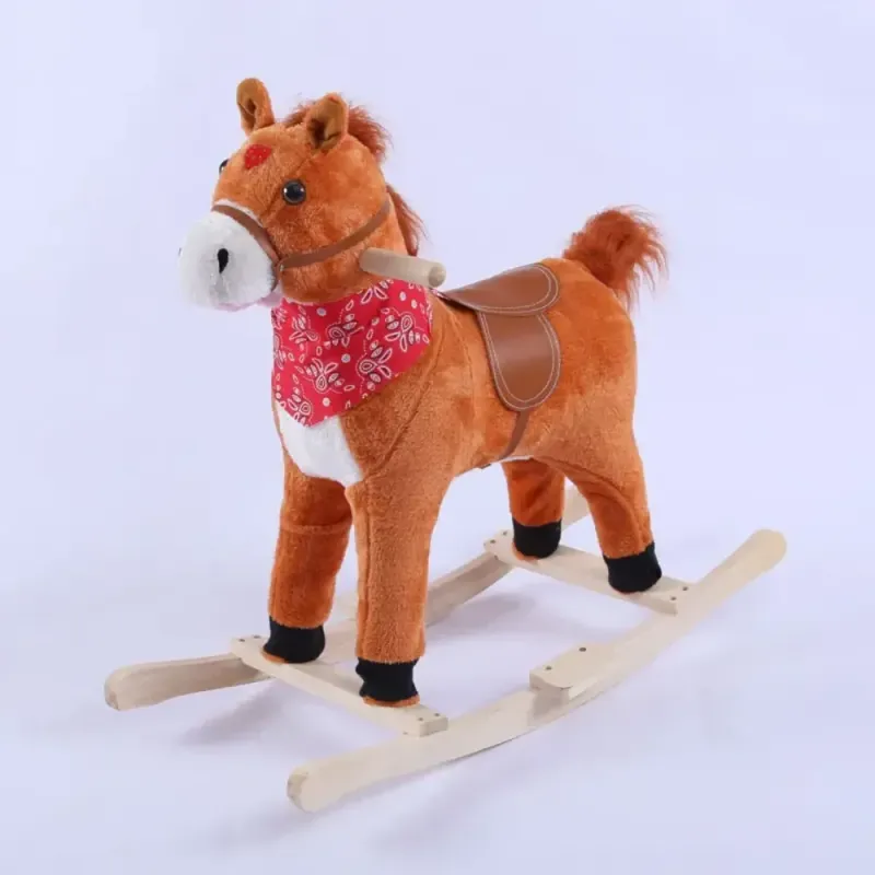 Rocking Horse Light and Dark Brown - Classic Ride-On Toy for Kid Rocking Horse Light and Dark Brown - Classic Ride-On Toy for Kid