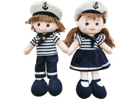 18 Inch Rag Dolls in Sailor Outfits – Cotton Boy & Girl Dolls