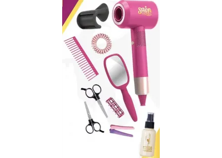 Kids Hair Dryer Salon Play Set – Carded Toy with Real Blow Function