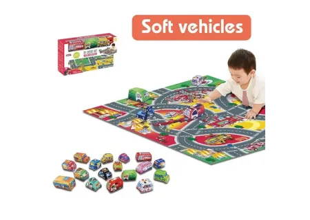 Soft Baby Vehicle Toy Set with Play Mat – Safe & Fun for Infants