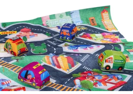 Soft Baby Vehicle Toy Set with Play Mat – Safe & Fun for Infants