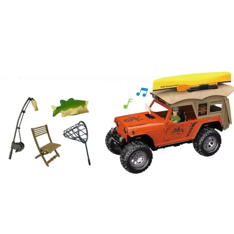 Camping, Jeep & Fishing Kayak Adventure Toy Set with Realistic Sounds Camping, Jeep & Fishing Kayak Adventure Toy Set with Realistic Sounds