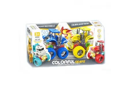 Colourful Light Up Gear Police Cars (2 Pack) - Interactive and Fun Toy