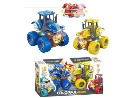 Colourful Gear Light Up Tractors (2 Pack) - Fun and Interactive Toy Se