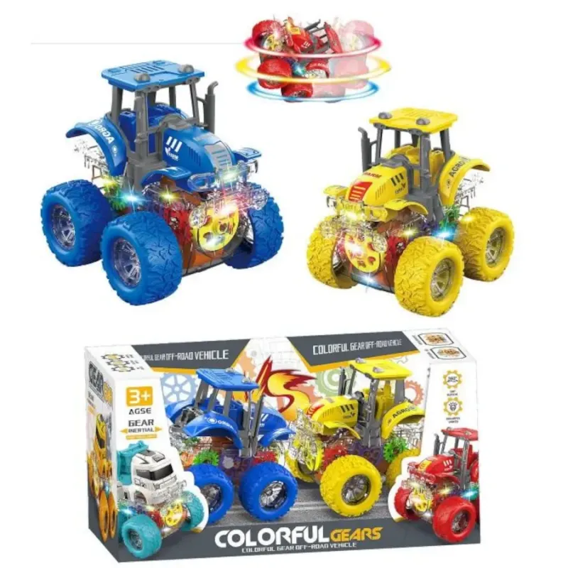 Colourful Gear Light Up Tractors (2 Pack) - Fun and Interactive Toy Se Colourful Gear Light Up Tractors (2 Pack) - Fun and Interactive Toy Se