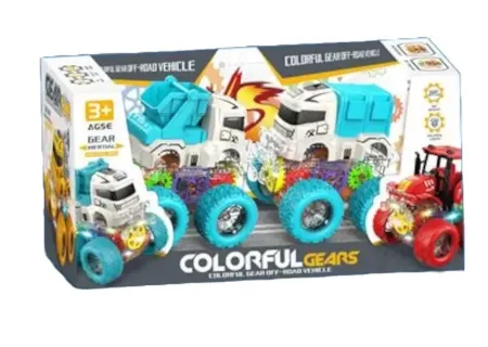 Kids Light Up Gear Trucks – Colorful 2-Pack Toy Vehicles