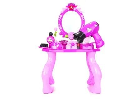Children's Battery Powered Vanity Table with Mirror and Accessories