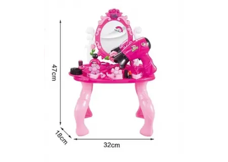 Children's Battery Powered Vanity Table with Mirror and Accessories