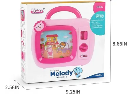 Kids Wind-Up Music TV Toy – Assorted Colors & Soothing Melodies"