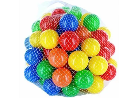Mesh Bag of 50 Plastic Balls – 6.8cm Colorful Ball Pit Balls