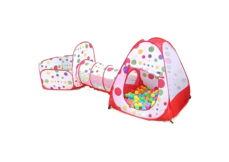 3-in-1 Kids Play Tent Set with Tunnel & Ball Pit – Portable Pop-Up Ten