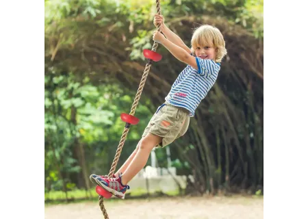 Durable Plastic Disc Tree Swing with Climbing Rope for Kids – Outdoor