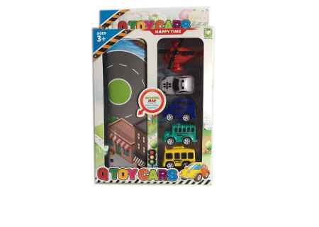 Vehicles with Map Toy Set