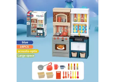 Kids Kitchen Appliances Playset - Pretend Cooking Toy Set for Fun & Le
