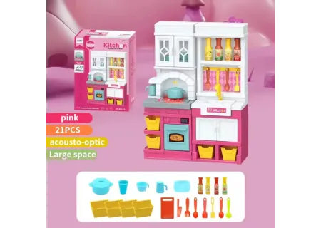Kids Kitchen Appliances Playset - Pretend Cooking Toy Set for Fun & Le