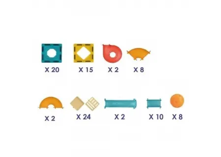 91-Piece Magnetic Tiles Marble Run Set – Creative STEM Building Toy fo
