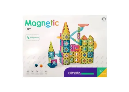 Kids Magnetic Tiles Marble Run - 139 Piece Set for Creative Building &