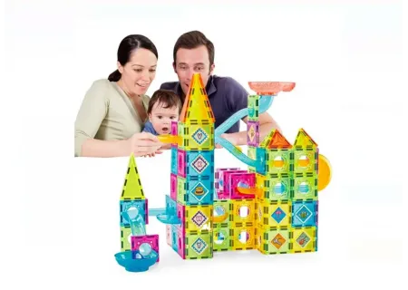 Kids Magnetic Tiles Marble Run - 139 Piece Set for Creative Building &