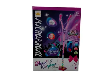 Kids Karaoke Microphone with Stand & USB – Music Toy for Singing & Fun