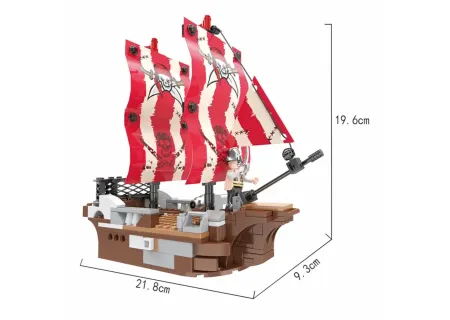 Cogo 3-in-1 Pirate Ship Building Blocks Set – 260 Pieces Construction