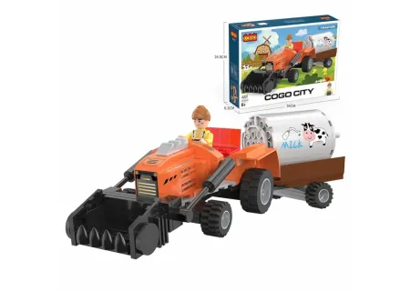 Cogo Farm Tractor Toy Set – 262 Piece Building Blocks for Boys & Girls
