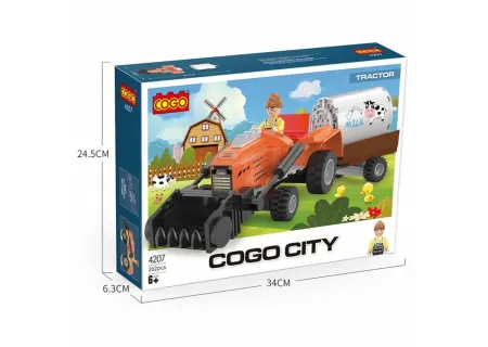 Cogo Farm Tractor Toy Set – 262 Piece Building Blocks for Boys & Girls