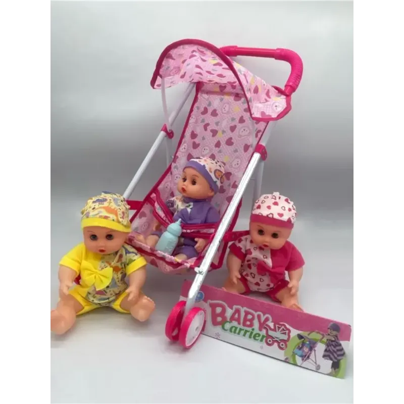 PBH Doll with Foldable Metal Stroller – Kids Role Play Toy PBH Doll with Foldable Metal Stroller – Kids Role Play Toy