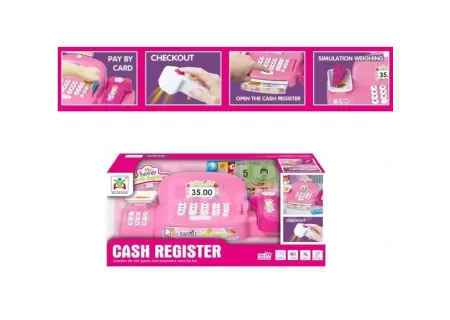 Light-Up Pink Cash Register Toy for Girls – Pretend Play Shop Till