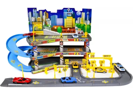 Multi-Level Toy Garage Playset for Boys & Girls – Interactive Car Park