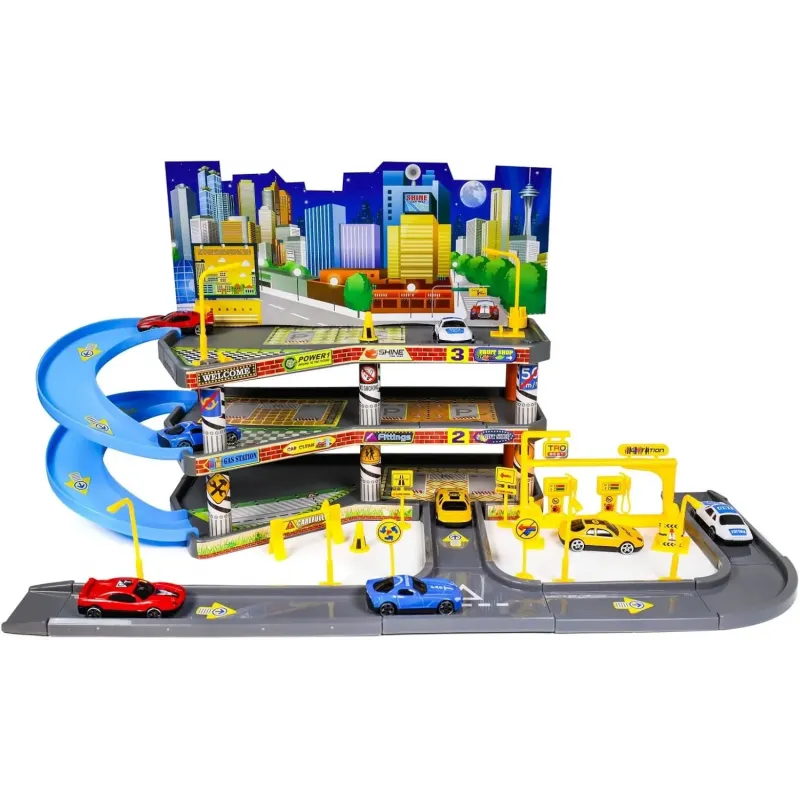 Multi-Level Toy Garage Playset for Boys & Girls – Interactive Car Park Multi-Level Toy Garage Playset for Boys & Girls – Interactive Car Park