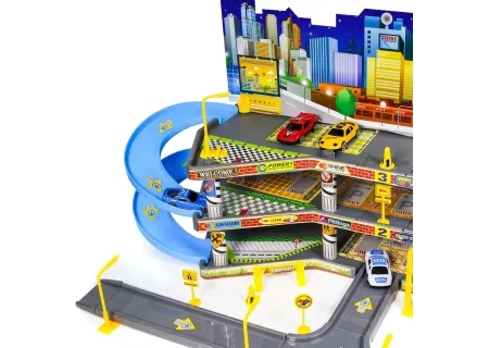 Multi-Level Toy Garage Playset for Boys & Girls – Interactive Car Park