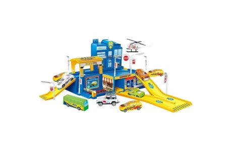 Die-Cast Six-Six-Zero Parking Lot Playset – Multi-Level Toy Garage