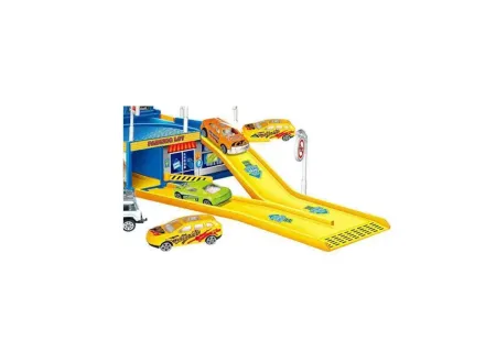 Die-Cast Six-Six-Zero Parking Lot Playset – Multi-Level Toy Garage