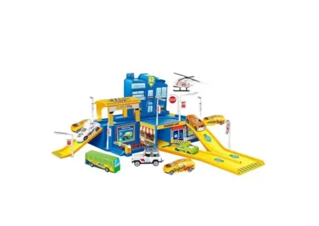 Die-Cast Six-Six-Zero Parking Lot Playset – Multi-Level Toy Garage