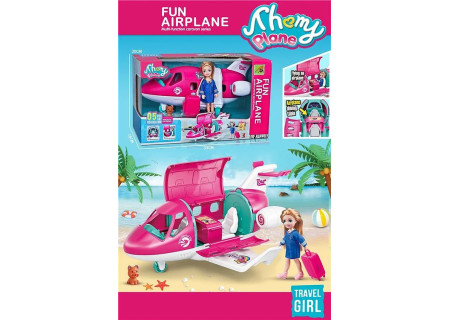 Kids Doll Airplane & Car Playset with Accessories – Assorted