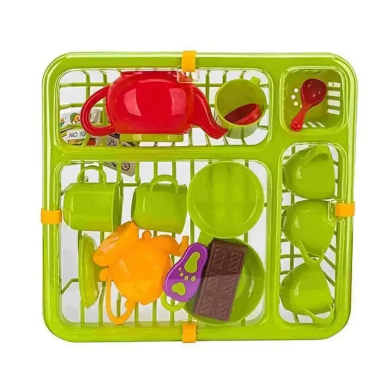 Tea Set in Dish Rack - Complete Playset for Kids' Tea Time Tea Set in Dish Rack - Complete Playset for Kids' Tea Time
