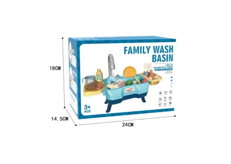 Kids Battery Operated Water Running Sink Toy with Accessories