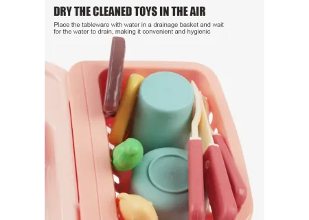 Kids Battery Operated Water Running Sink Toy with Accessories