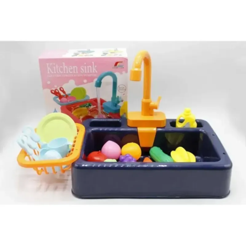 Kids Toy Kitchen Sink Playset with Accessories – Real Water Function & Kids Toy Kitchen Sink Playset with Accessories – Real Water Function &