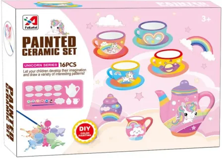 Painting Ceramic Tea Set - Playset for Kids' Creative Fun