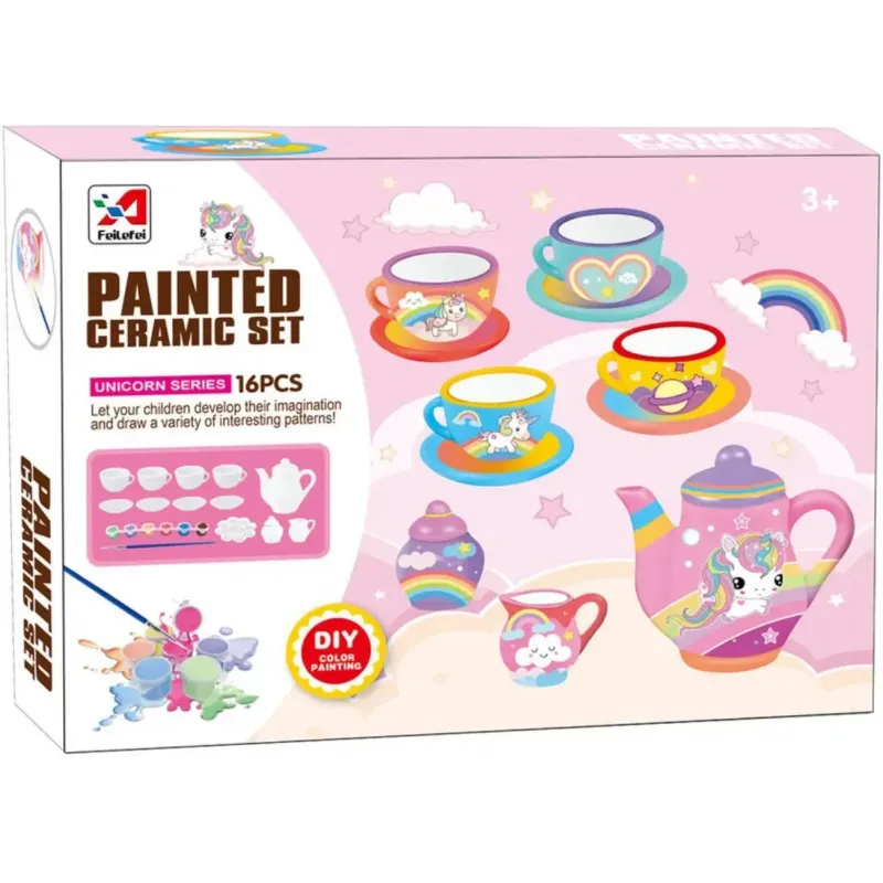 Painting Ceramic Tea Set - Playset for Kids' Creative Fun Painting Ceramic Tea Set - Playset for Kids' Creative Fun