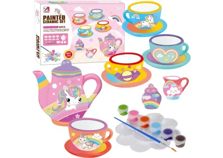 Painting Ceramic Tea Set - Playset for Kids' Creative Fun