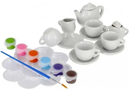 Painting Ceramic Tea Set - Playset for Kids' Creative Fun