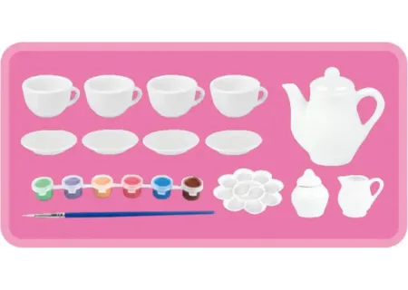 Painting Ceramic Tea Set - Playset for Kids' Creative Fun
