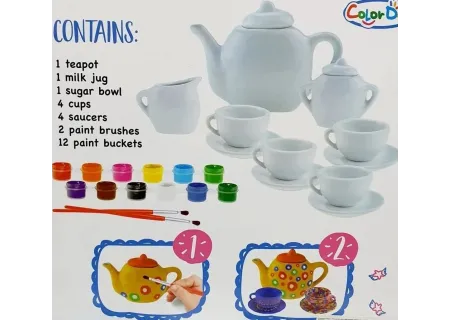 Kids DIY Porcelain Painting Tea Set – Creative Arts & Crafts Kit