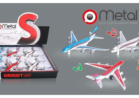 Die-Cast Toy Planes with Light & Sound – Realistic Aircraft Model
